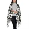 Anime Plaid Mafalda Blanket Scarf Women Luxury Winter Shawl Wraps Quino Cute Kawaii Tassel Wraps 3