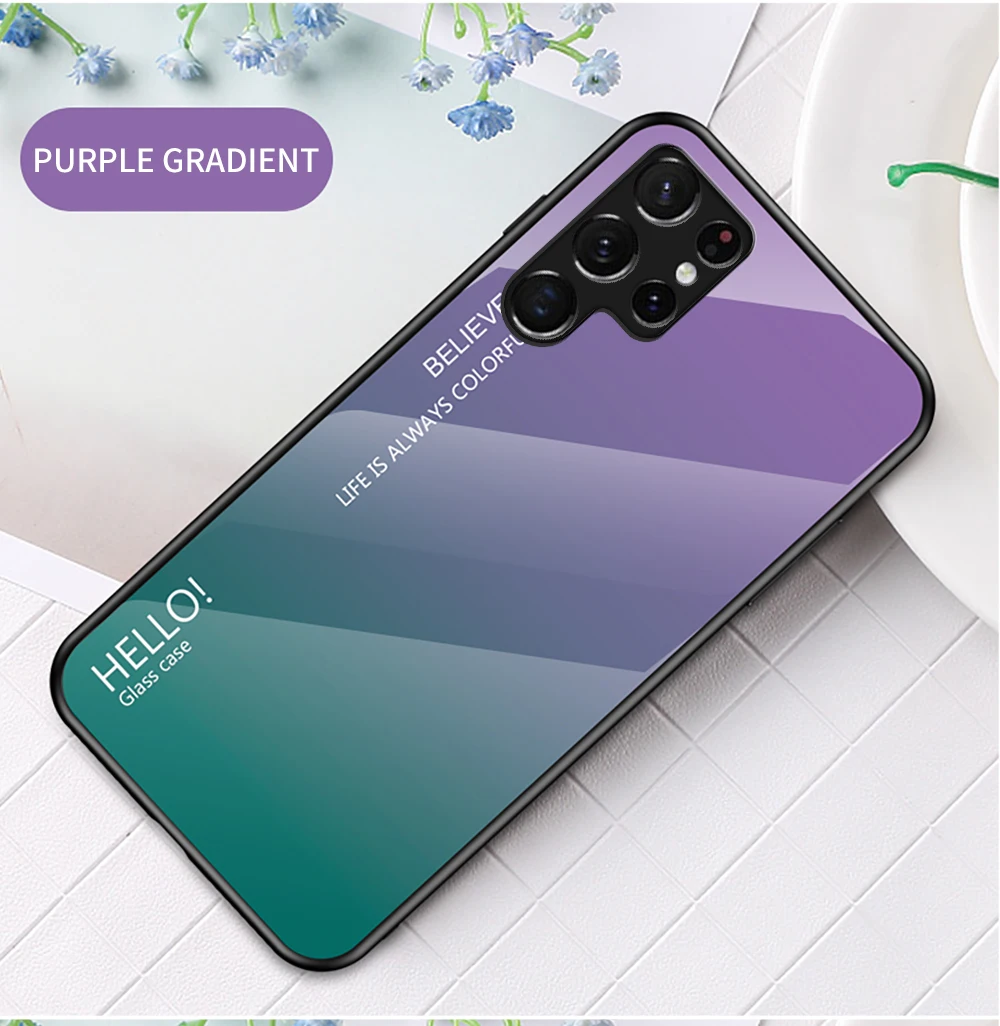 Custodia in vetro rigido DECLAREYAO S21 FE per Samsung Galaxy S22 S21 S20 Ultra S10 S9 S8 Plus Custodia sottile per Samsung _voghion.com