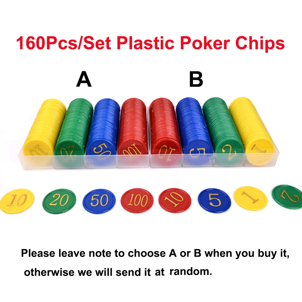 

160Pcs/Set Plastic Poker Chips 38mm Learning Counters Disks Chip Counting Discs Markers For Mahjong Poker Game Tokens Supplies