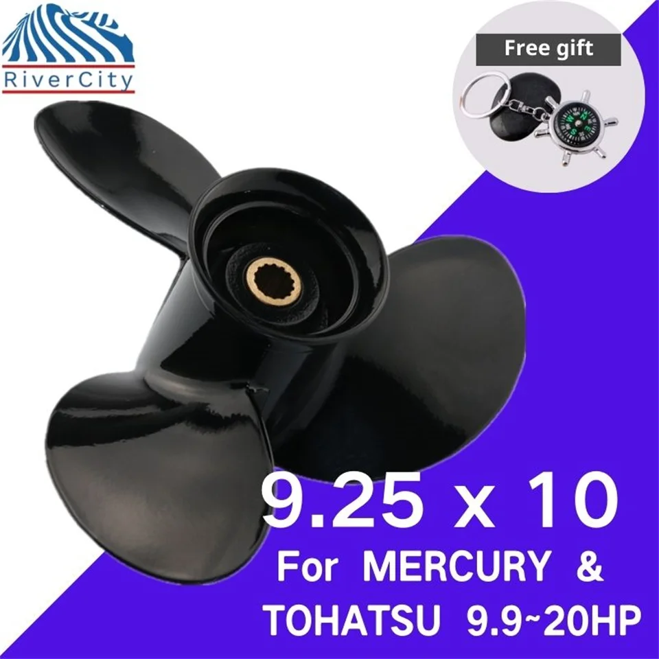 For Mercury 9.9hp 15hp 20hp Outboard Propeller 9.25x10 Boat Motor Aluminum Alloy Screw Ship Marine Engine 3 Blade 14 Spline model ship g series cnc two blade propeller 1 9 pitch hole 4 76mm metal paddle