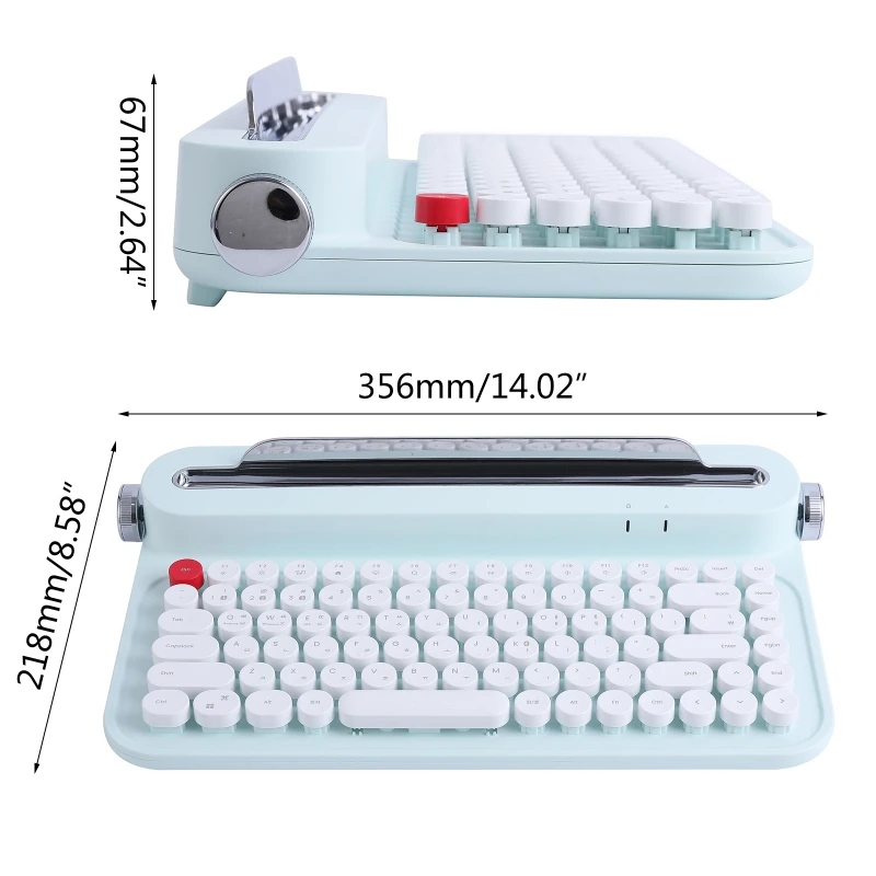 レトロ タイプライター キーボード 100キー デュアル接続モード ブルー Unboxing】 Super stylish! Retro mechanical typewriter