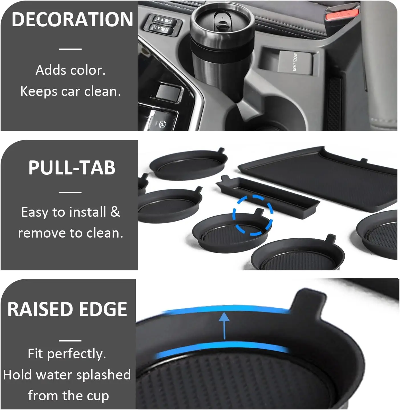 Cup Holder Insert Coasters cup holder coasters cup holder inserts car coaster pads cup holder insert for Subaru Impreza Crosstrek Non-slip Silicone Water Bottle Holder Cushions Anti-slip Pads