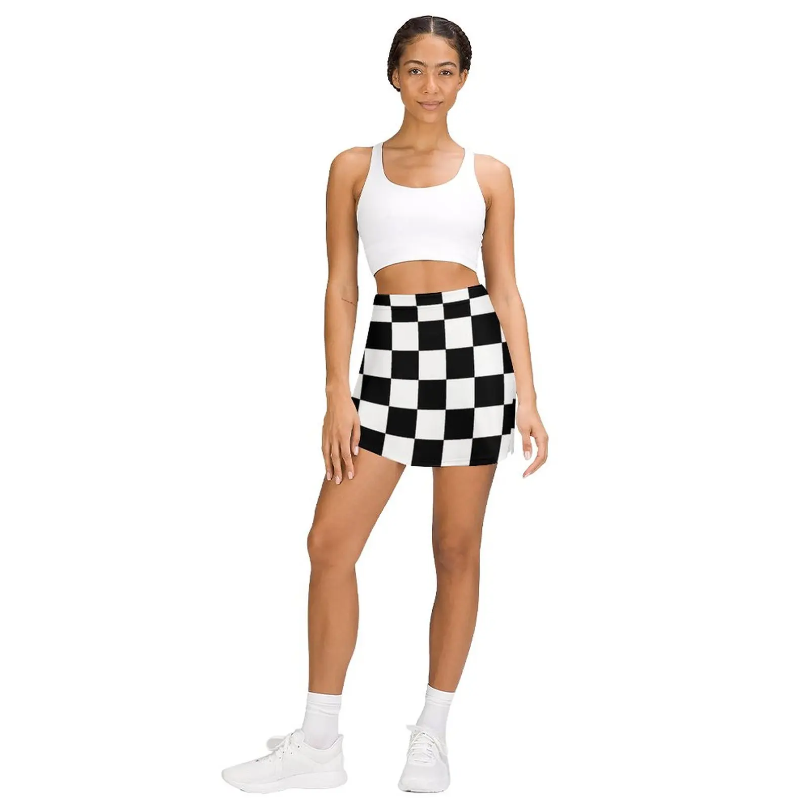 Black and White Checkerboard Light Proof Trouser Skirt Sexy mini skirt luxury designer clothing women