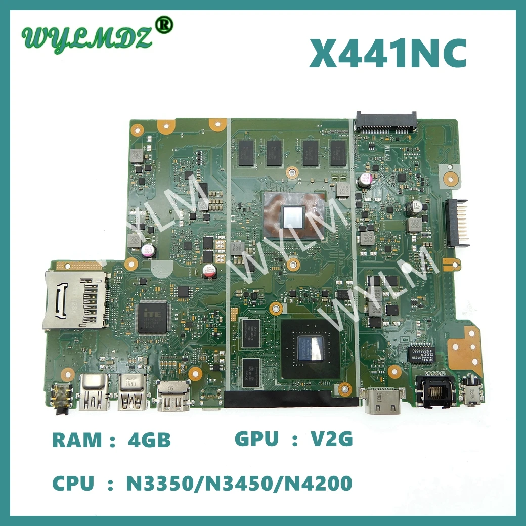 

X441NC Laptop Motherboard For Asus X441N X441NA X441NC F441N Notebook Mainboard With N3350/N3450/N4200 CPU 4GB RAM 100% Test OK