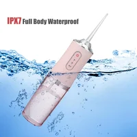 Oral Irrigator Portable Dental Water Flosser USB Rechargeable Water Jet Floss Tooth Pick 4 Jet Tip 220ml 3 Modes IPX7 1400rpm 1