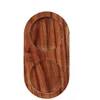 Pepper Mill Tray Wooden Bamboo Salt Pepper Shaker Stand Double Hole Base Tea Tray Home Decor Seasoning bottle Storage Holder 5