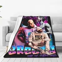Cozy Chris Brown Homage 90s Blanket Accessories Bedding Decorative Hip Hop Rapper Throws And Blankets Warm Flannel for Couch 2