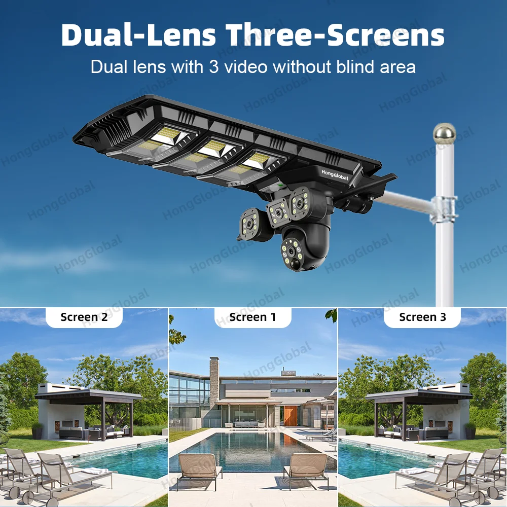8MP Solar Powered Wireless Surveillance IP PTZ Camera V380 Pro Outdoor Solar Street Light WiFi Security CCTV Camera ip camera,wifi camera,surveillance camera,solar security camera,solar camera