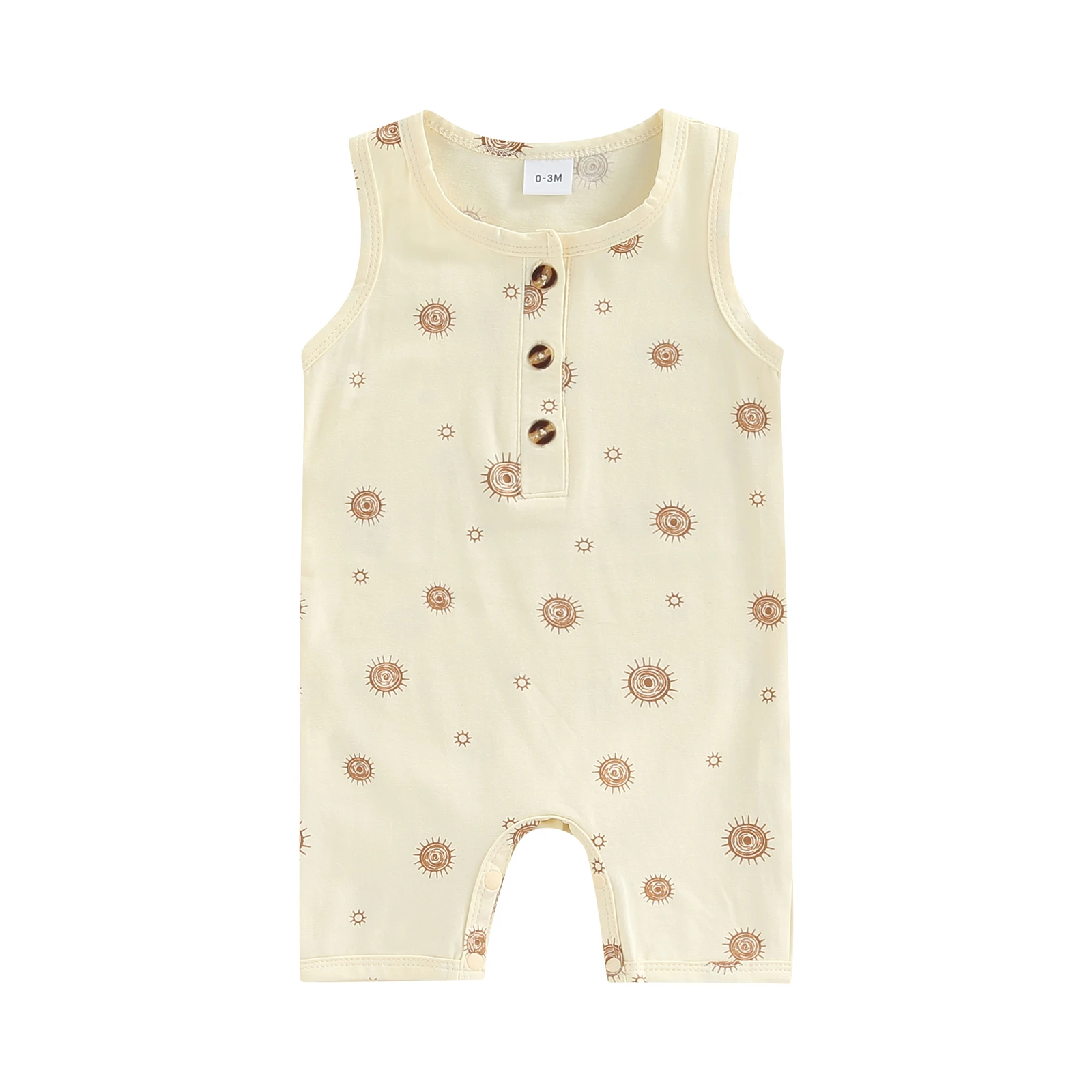 2022-03-01 Lioraitiin 0-12M Infant Baby Boy Girl Casual Romper Summer Sleeveless Printting O-Neck Snap Crotch Jumpsuit customised baby bodysuits Baby Rompers