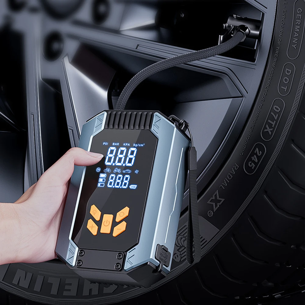 Wireless Lithium Inflatable Pump Emergency Starter Power All-In-One Smart Tyre Pump air pump electric tire inflator tire inflator inflatable pump tire inflator gun