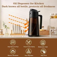 2-in-1 Glass Oil Dispenser & Sprayer - 16oz/470ml Leakproof Olive Oil Sprayer Bottle for Cooking, Air Fryer, BBQ, Baking, Salad 3
