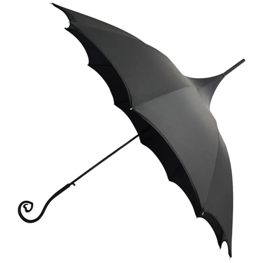 Wing Auto Open Umbrella with Heart of Darkness Handle Gothic Pagoda Top Design 12 Rib Windproof Waterproof UV Protection 41 Larg