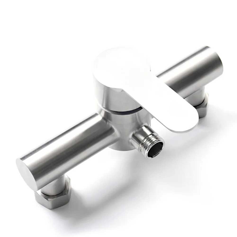 Stainless Steel Bathroom Shower Faucet Hot And Cold Water Mixer Triple Bathtub Faucet Valve Nozzle Tap Wall Mounted Metal Handle