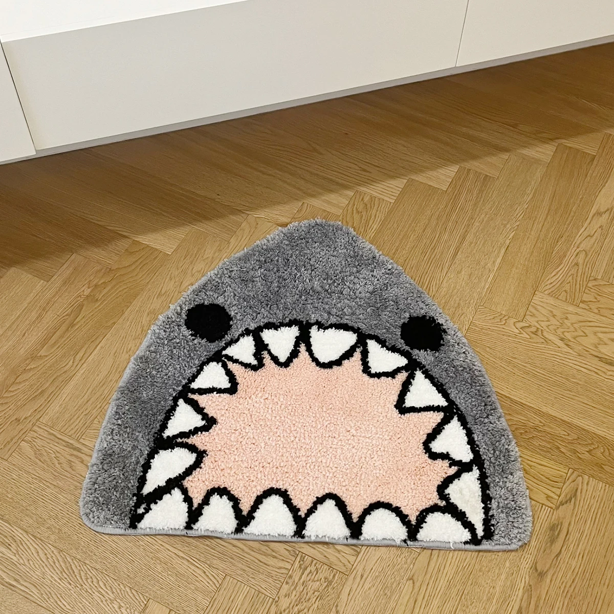 Cool Grey Shark Cute Tufted Rug