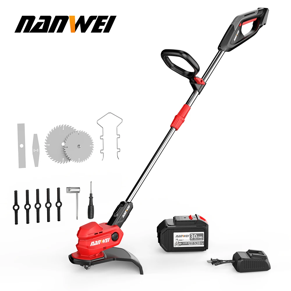 

NANWEI Home Weeding Machine Lawn Trimmer 21V Brushless and Rechargeable Lithium Ion Electric Mower Small