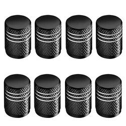 Durable Leak - Proof Metal Tire Valve Caps - Pack of 4, Corrosion Resistant with Plastic Liner (Black 8pcs)