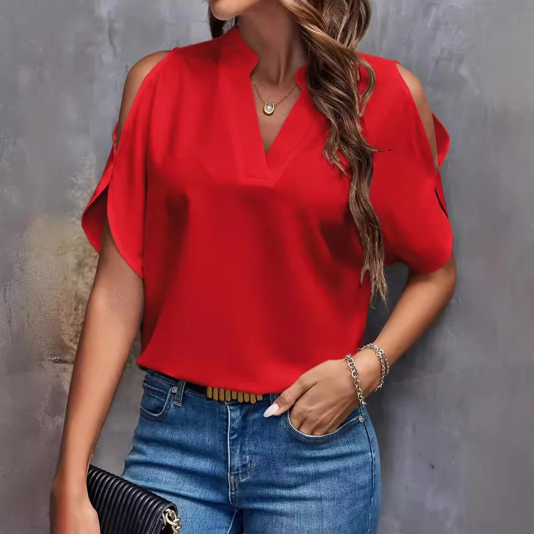 Women Solid Color Sleeveless Blouse Summer Tops