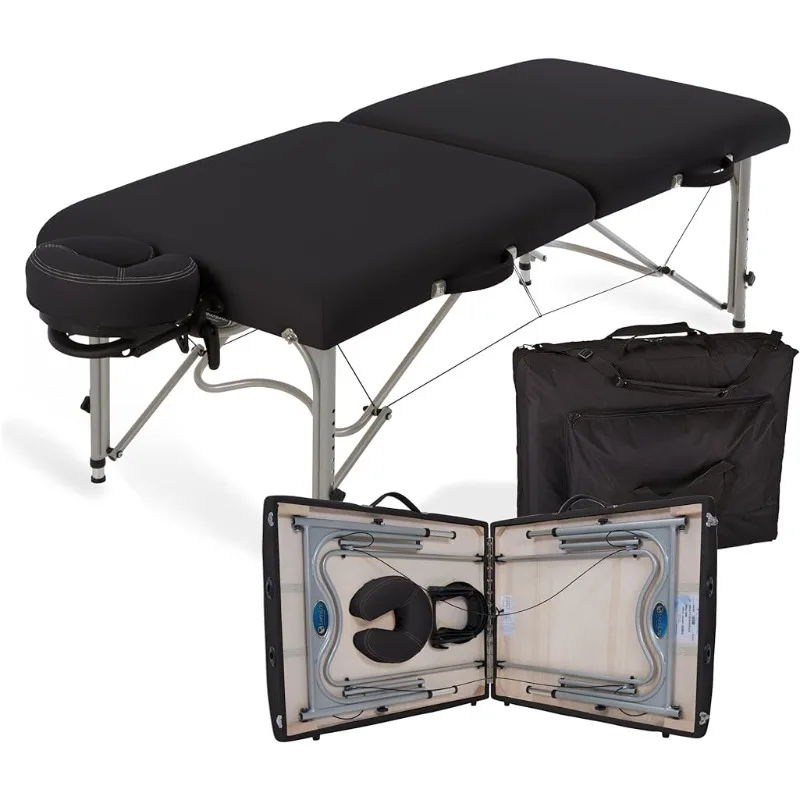 

Portable Massage Table LUNA - Ultra-Lightweight, Patented Aluminum Reiki Frame incl. Flex-Rest Face Cradle & Carry Case (29lb)