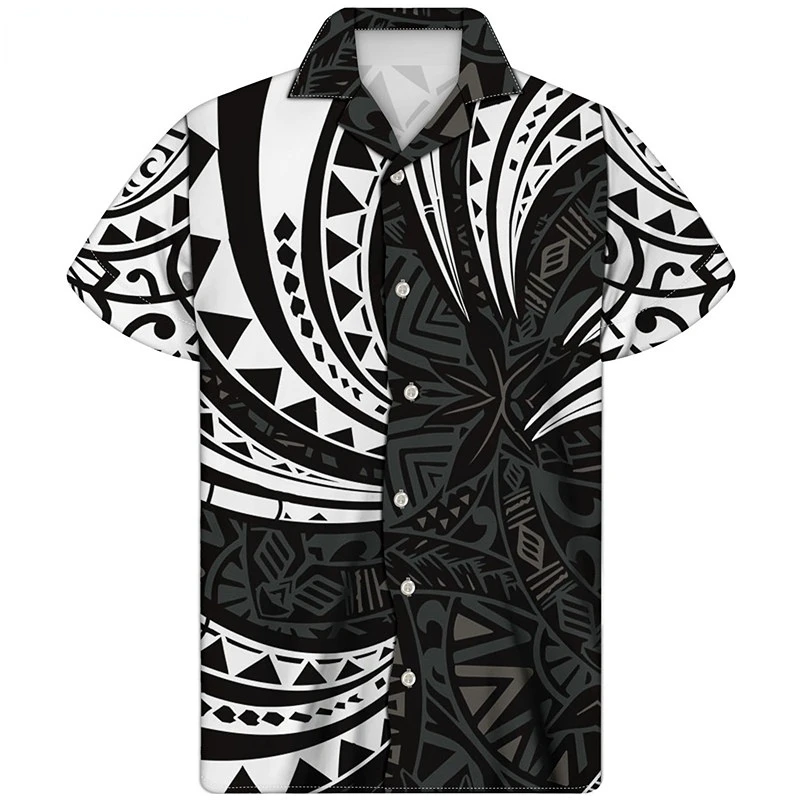 Chemise Hawaïenne Pour Hommes KING KAMEHA, Bouton Burkina Faso