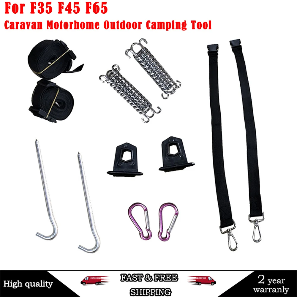 Per F35 F45 F65 Caravan Motorhome Outdoor Camping Tool Per Fiamma Tenda Da Sole Tie Down Kit Tipo S Nero Nuovo