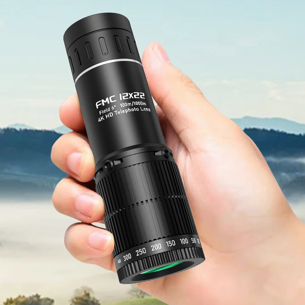 Outdoor Portable 12x Magnifying Telescope Monocular with Cross differentiation line for Hunting Golf Bird Watching Hiking Travel 3