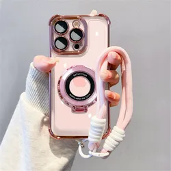 Shockproof Magnetic Bracket Phone Case with Lanyard and Soft Silicone Stand Cover for Nova 6 (5G) (4)