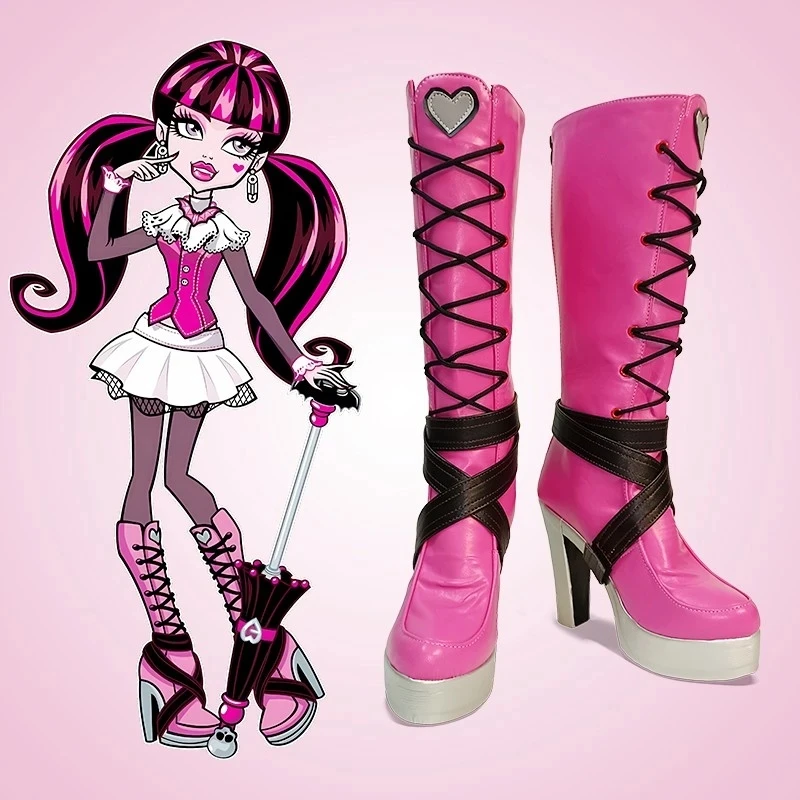 

Ботинки для косплея Аниме Monster High Draculaura, обувь для Хэллоуина Dibuat Sesuai на заказ, женская и мужская обувь