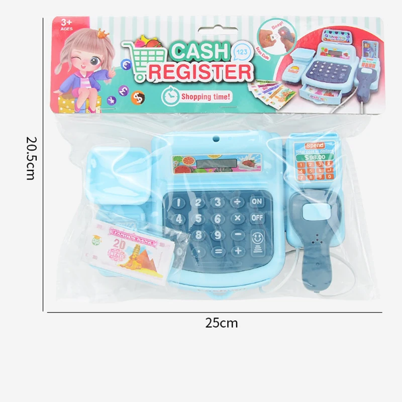 Cartoon Simulation Supermarket Cash Register Toys Children Electronic Cashier Lighting Sound Shopping Cash House Boys Toys