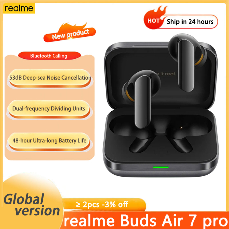 Global Version realme Buds Air 7 pro Earphone AI Simultaneous Interpretation LHDC 5.0 Bluetooth 5.4 53dB Noise Cancellation