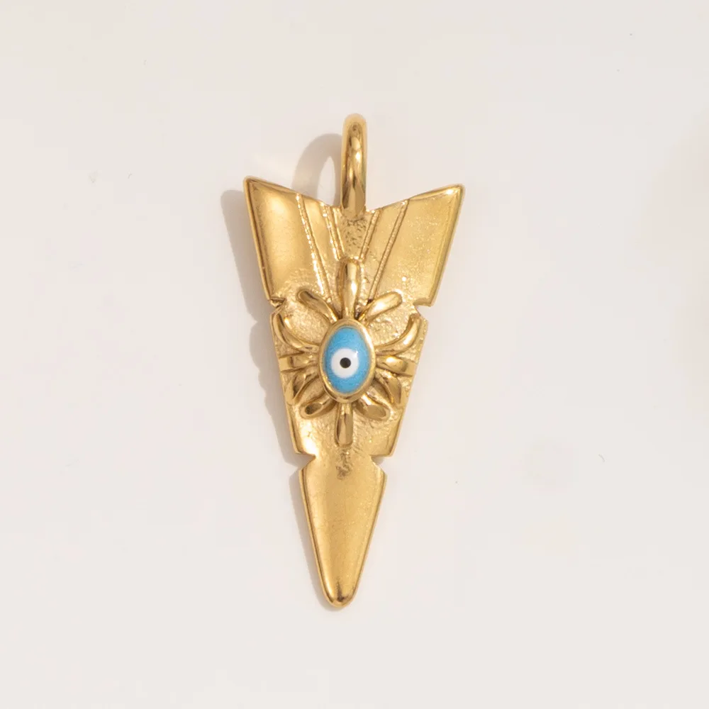 New 18K Gold Plated Small Fish Flower Bride Evil Eye Charms for Neckalce Bracelet Anklet Customize Texture Shell Pendant Jewelry