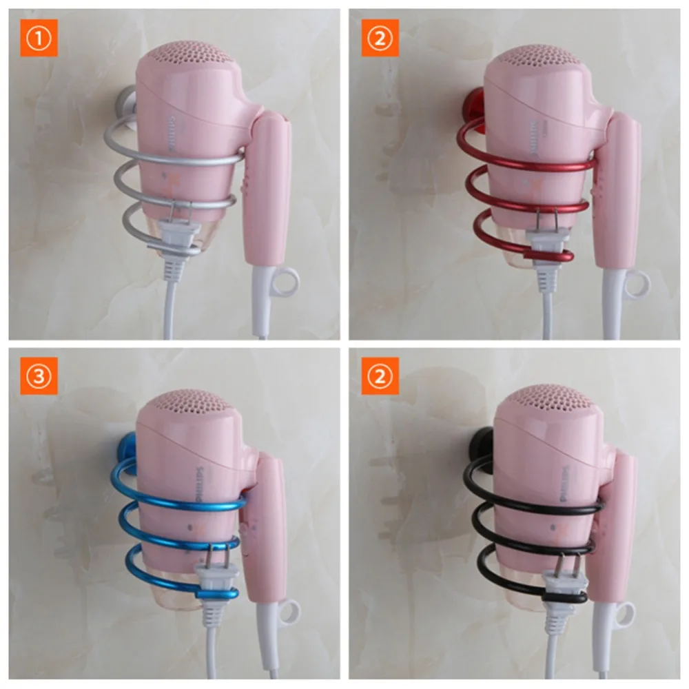 5 Color Chrome Finish Wall Mounted Hair Dryer Stand Hotel Bathroom Shelves Storage Hairdryer Rack Holder hair dryer holder,bathroom storage shelf,bathroom accessories,hair tool holder