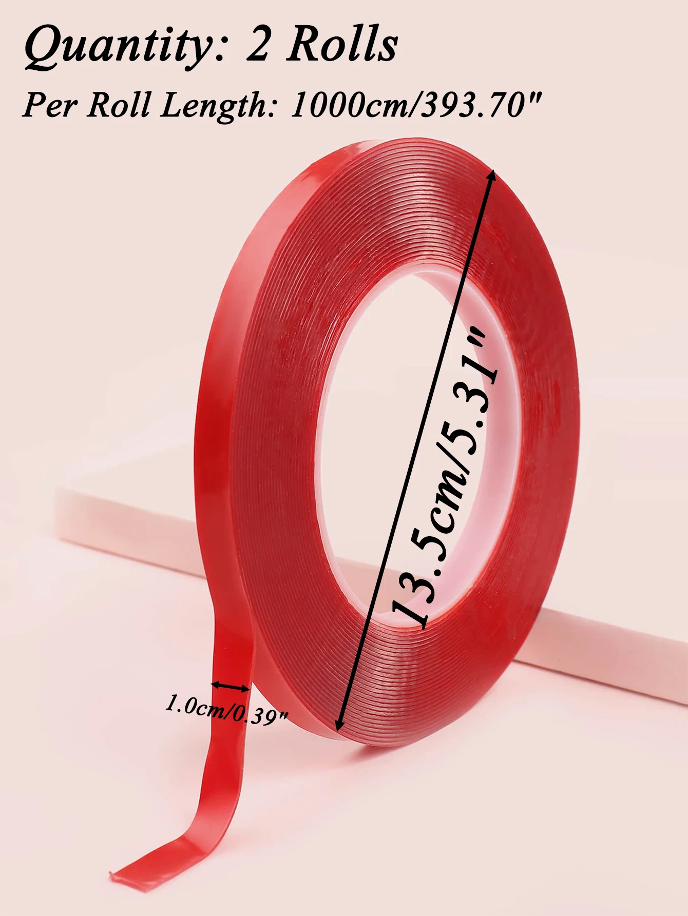 Red Double-Sided Adhesive Nail Tape for Extensions and DIY Manicures