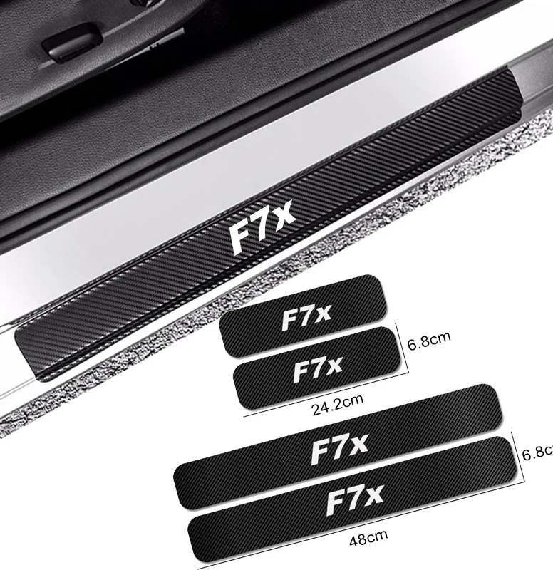 

4pcs Car Door Sill Stickers For HAVAL F7X Carbon Fiber Anti Scratch Protector Decal Car Tuning Accessories