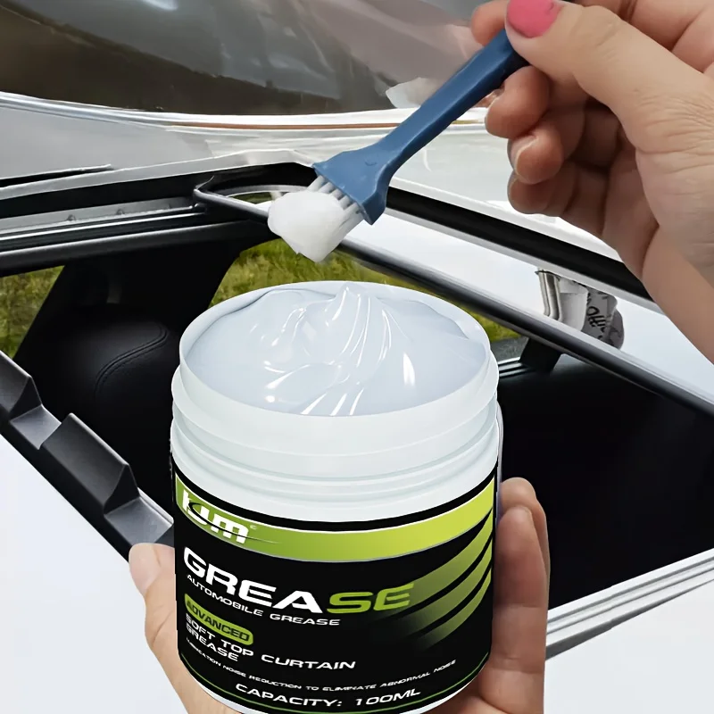 Car door grease Hinge and track maintenance paste Sunroof/track lubrication Anti-stick and noise cancellation with brush