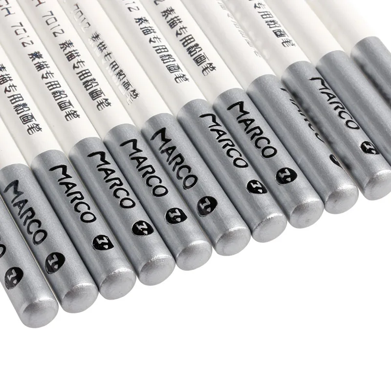 12pcs White Fine Art Drawing Non-toxic Base Pastel Pencils Set For Artist Sketch Dropship
