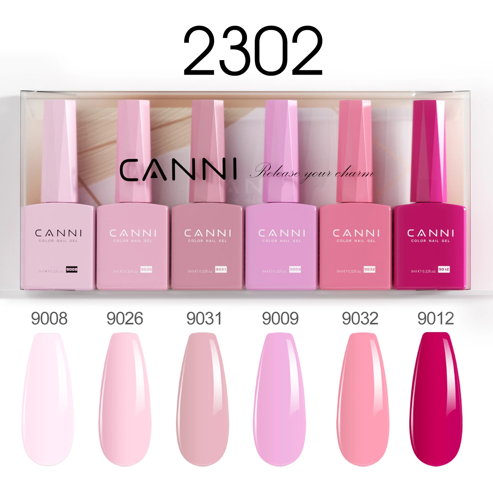 

6pcs*9ml HEMA FREE CANNI Nail Gel Polish Kit Semi Permanent Gorgeous Color Nail Manicure Jelly Pink Soak Off UV LED Gel Varnish