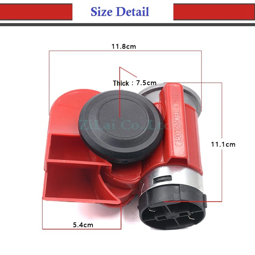 LMoDri Vehicle 12V Super Loudly Air Horn Snail Compact Horns For Motorcycle Car Truck Boat RV Modification Parts