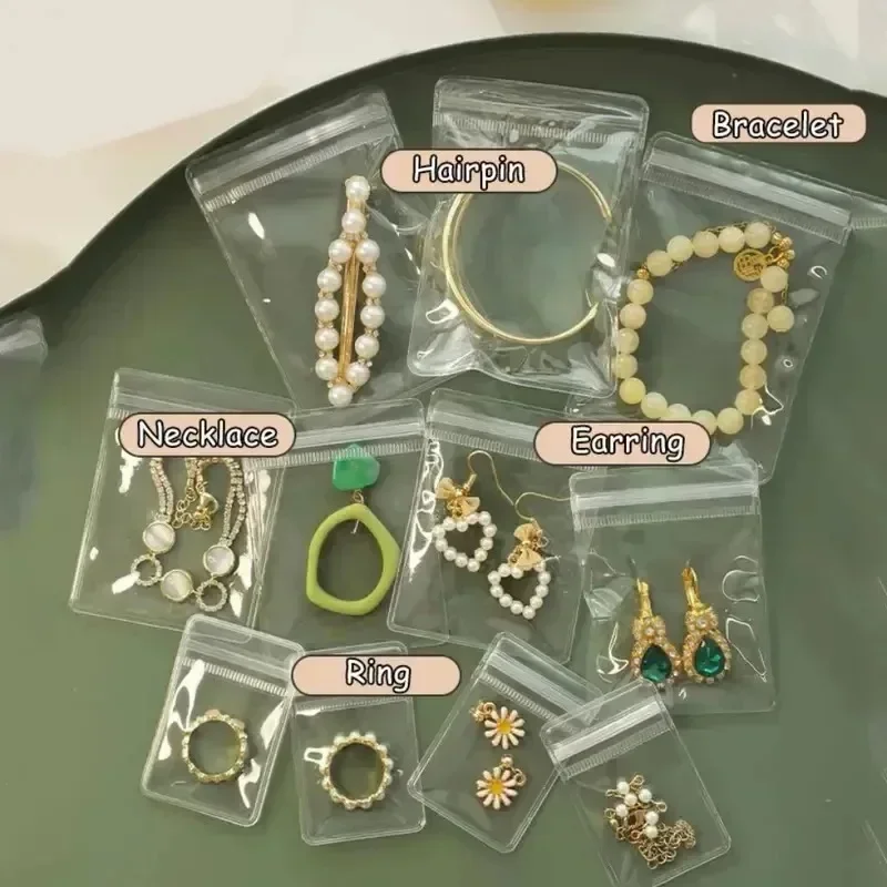 PVC Sealing Jewelry Zip Lock Bags 10/20/50/100pcs Reclosable Thick Transparent Ziplock Gift Packaging Storage Pouches