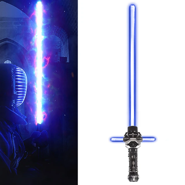 2 in 1 Light Up Laser Sword Toys Setwith Sound 7 Colors and Stretch Length Lightsaber Toys for children Party Birthday Gifts 1