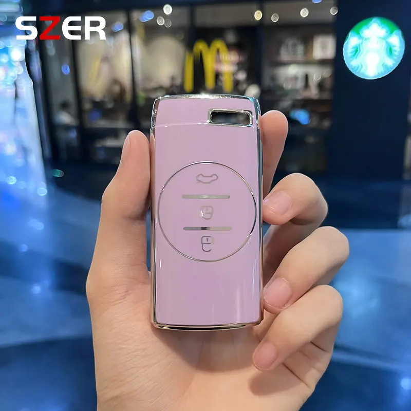 Premium TPU Car Remote Key Case Cover Keychain