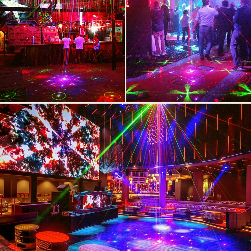 جهاز عرض ضوئي ليزر ديسكو صغير ، الأشعة فوق البنفسجية ، RGB LED ، DJ Strobe ، تأثير المسرح ، USB قابل لإعادة الشحن ، حفلة العيد ، إضاءة الكرة