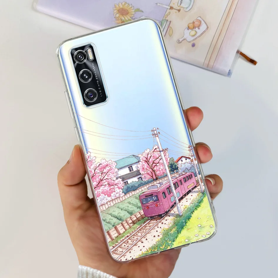 6.44 Clear Silicone Soft TPU Back Cover - Cute Astronaut Design