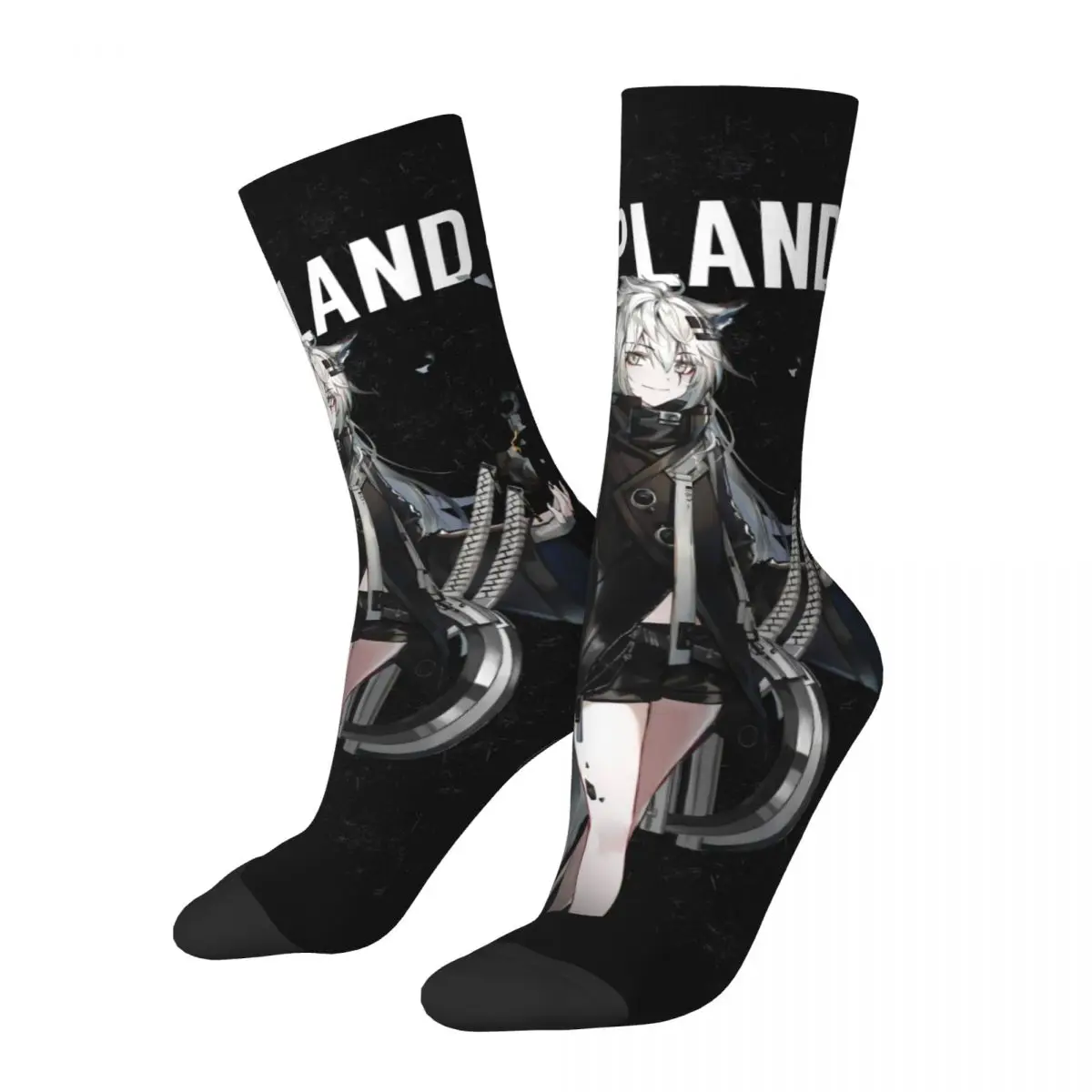 

Casual Arknights Lappland Sports Socks Anime Game Polyester Middle Tube Socks for Unisex Sweat Absorbing