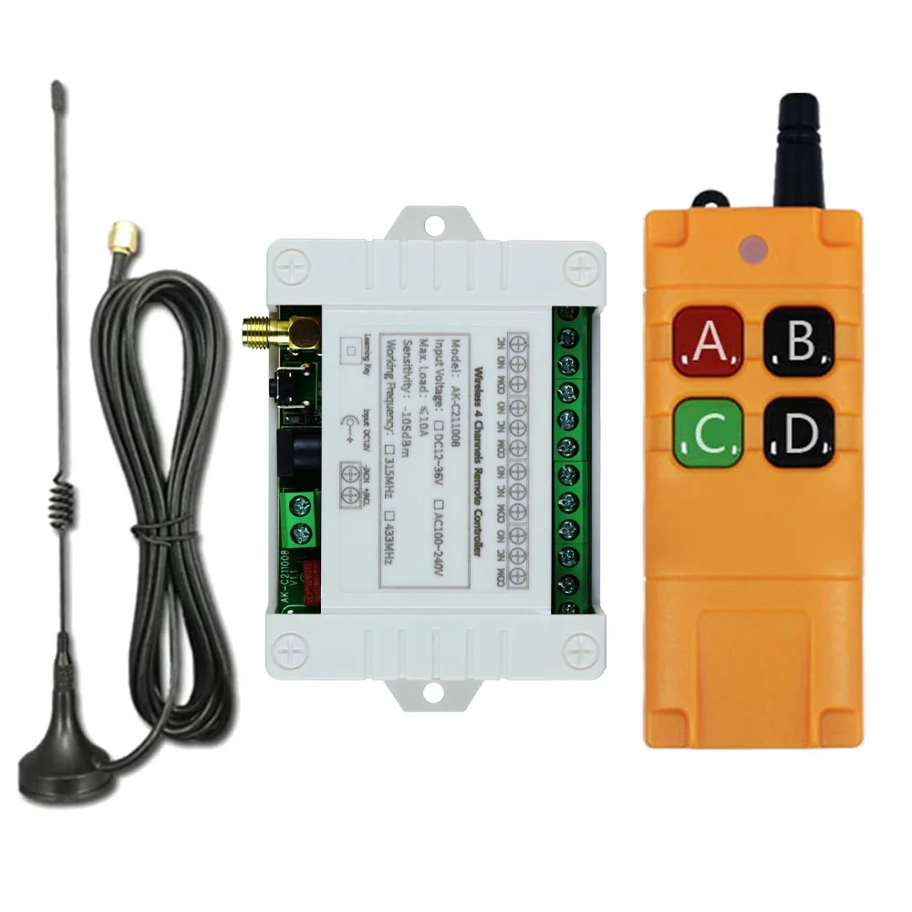 Interruttore RF 8 Canali Silriku 433MHz | Telecomando Wireless Per Motori DC 9V-72V | Auto, Luci, Tende, Porte E Altro