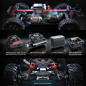 MJX 14209 14210 Remote Control Car 4WD Off-road Racing RC Truck HYPER GO 1/14 Brushless Drift Cars Outdoor Toys for Children 4