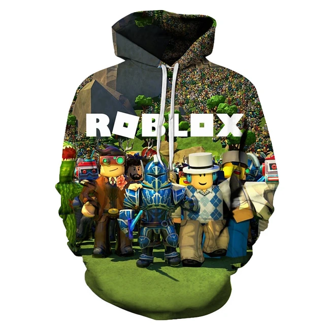 ROBLOX Print Hoodie infantil, camisola com zíper, casaco dos