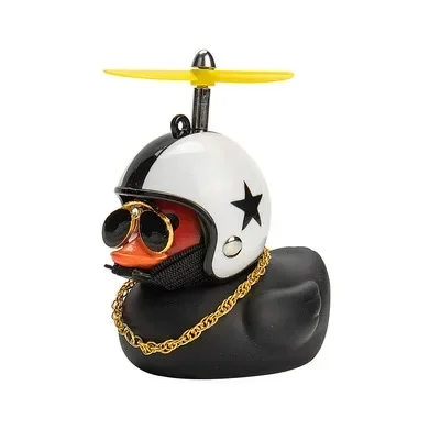 thumbnail image 1 of Lindos adornos de juguete de pato de goma para automóvil, adornos para tablero de automóvil con forma de pato amarillo, accesorios para bicicleta con hélice, accesorios para casco de automóvil, 1 of 5