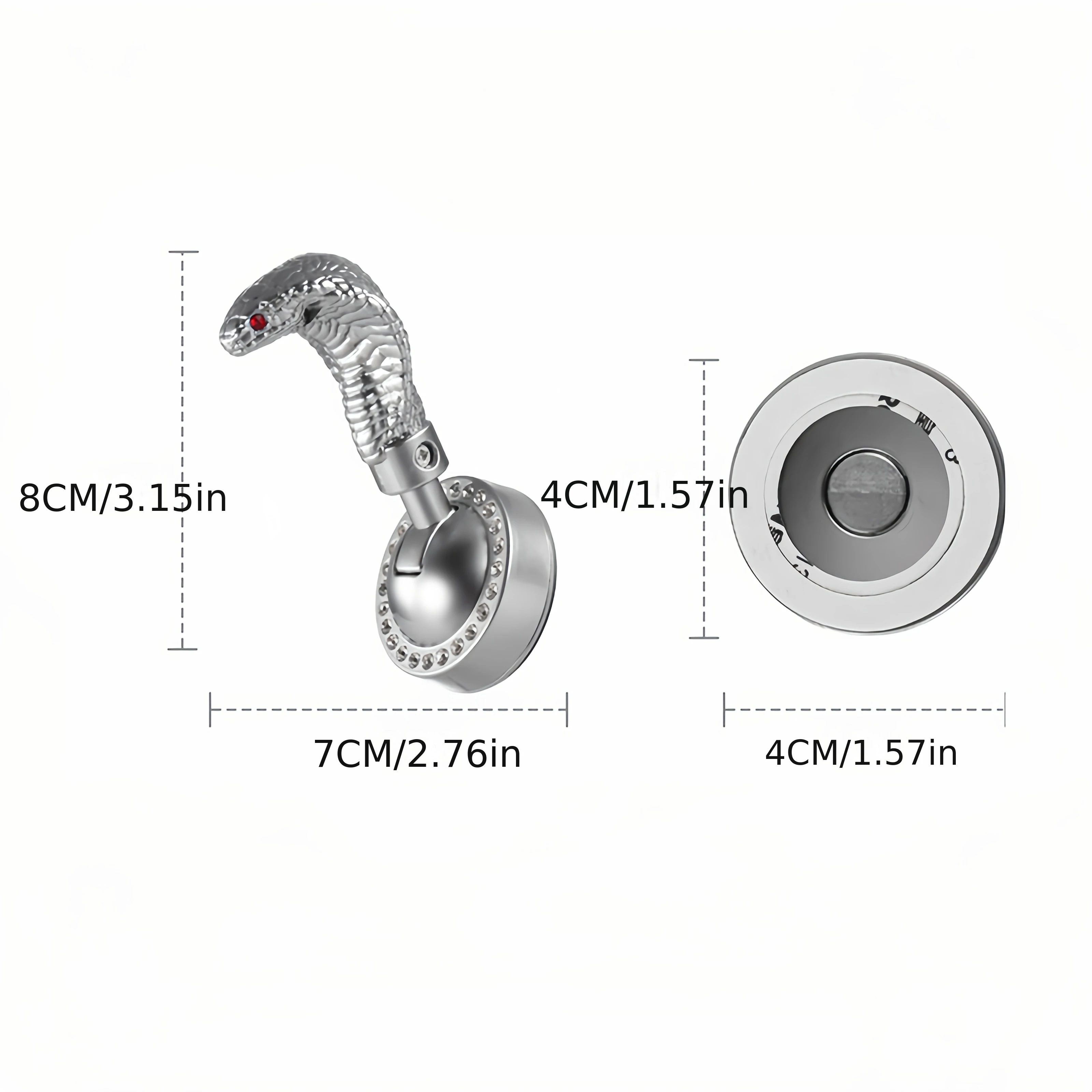 Enhanced Car Ignition Push Start Button Metal Cover - Snakehead Design