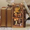 Cutebee Book Nook DIY 3D Wooden Puzzle Kit Bookshelf Miniature Anime Building Dollhouse Alley Bookend Toys Gifts Home Decoration 1