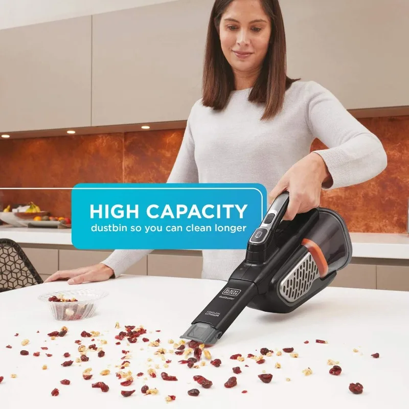 Black+decker Dustbuster Handheld Vacuum Cordless AdvancedClean+ White HHVK320J10